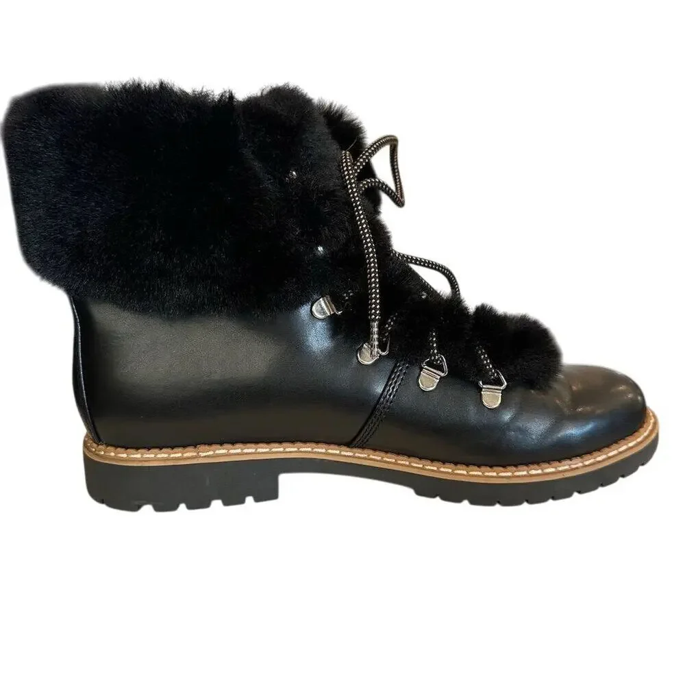 INC Women's Black Faux‎ Fur Ankle Boots Size 11 Winter Casual - Picture 4 of 11
